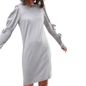 ASOS gray tie sleeve sweater dress 8